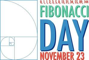 Fibonacci day poster design vector