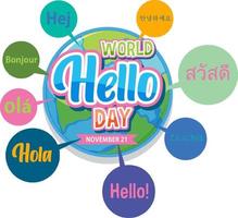 World hello day banner design vector