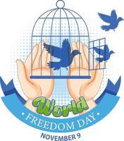 World freedom day postr template vector