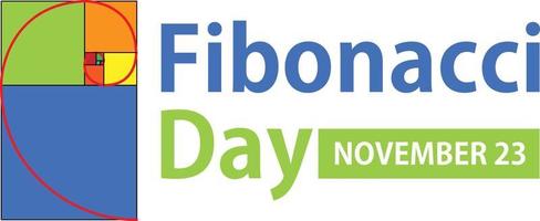 Fibonacci day poster design vector