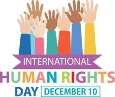 International Human Rights Day text for banner design vector