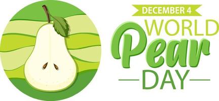 World pear day postr template vector