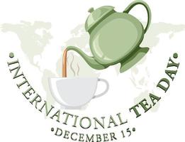 diseño de banner de texto del día internacional del té vector