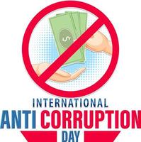 International Anti Corruption Day Poster Design vector