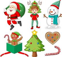 Set of Christmas elements and objects vector