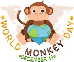 World monkey day poster design vector