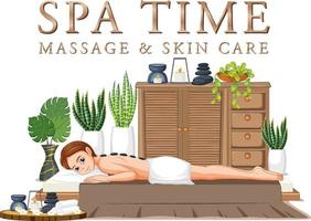 Spa time text design for banner or poster vector