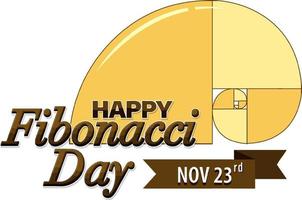 Fibonacci day poster design vector