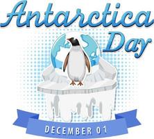 Happy Antarctica day poster design vector