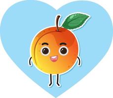 Peach with cute face cartoon character vector