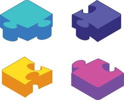 3D Jigsaw Pieces Set vector