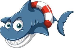 Smiling shark cartoon character vector