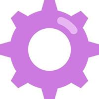 Purple gear, illustration, vector on a white background.