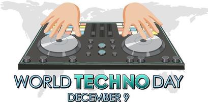 World techno day text banner design vector