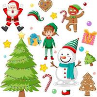 Set of Christmas elements and objects vector