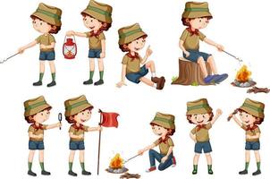 Set of different scout kids vector