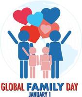 Global family day logo design vector