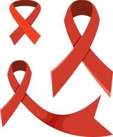 Red ribbon AIDS HIV symbol vector