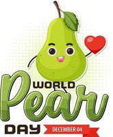 World pear day text for banner or poster design vector