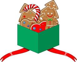 Gingerbread cookies in the box vector