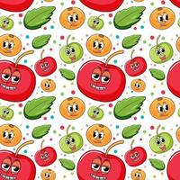 Different fruit cartoon character seamless pattern vector