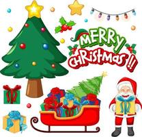 Set of Christmas elements and objects vector