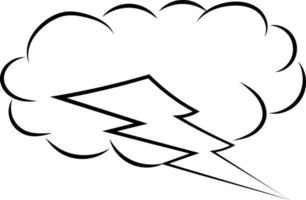 Thunder storm sketch, illustration, vector on white background.