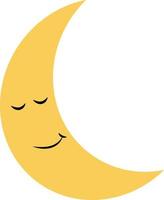 Sleeping moon, illustration, vector on white background.