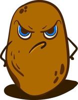 Angry potato, illustration, vector on white background