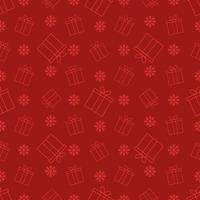 Seamless pattern of gift boxes on a red background. Vector. vector