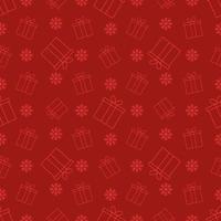 Seamless pattern of gift boxes on a red background. Vector. vector