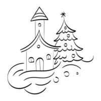 Christmas Home Design for print. Graphics for print or use as poster, card, flyer, sticker or T Shirt. vector