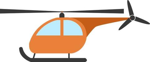 Helicóptero naranja, ilustración, vector sobre fondo blanco.