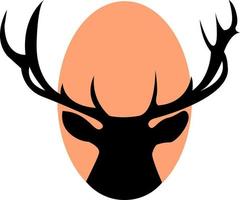 Deer with horns, illustration, vector on white background.