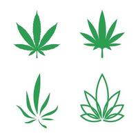 logotipo de cannabis y vector de icono de hoja de marihuana