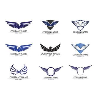 halcón, águila, pájaro, logotipo, plantilla, vector, icono vector