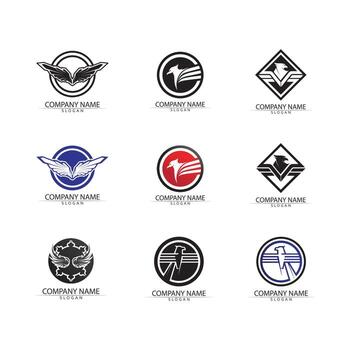 halcón, águila, pájaro, logotipo, plantilla, vector, icono vector