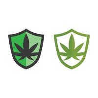 logotipo de cannabis y vector de icono de hoja de marihuana