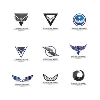halcón, águila, pájaro, logotipo, plantilla, vector, icono vector