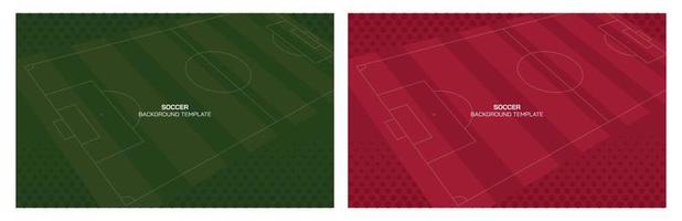 Soccer field perspective view vector background. European football field illustration.