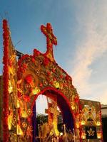 Colorful altar of the dead in day of the dead in mexico photo