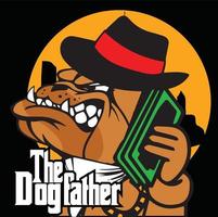 the dog father vector illustration art