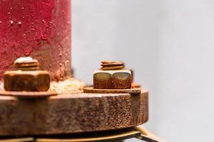 Rusty Steel Water Pipe Connector Nut and Bolt closeup macro high detail image photo