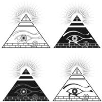 Ancient Egyptian pyramid with the eye of horus vector