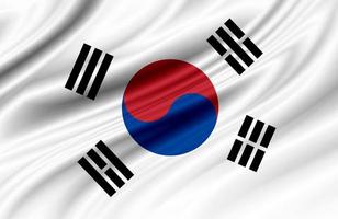 Flag of South Korea Fabric texture of the flag of South Korea. 3d Illustration. 3d Render. photo