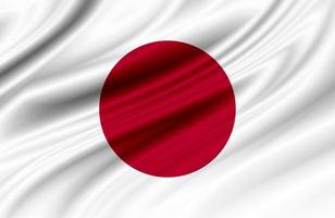 Japan flag with fabric texture. 3D illustration. photo
