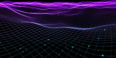 grid Neon color mesh light effect  Abstract wave 3d illustration photo