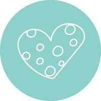 Heart with circles, illustration, vector on white background.