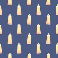 Tooth paste , seamless pattern on a blue background. vector
