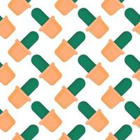 Green cactus ,seamless pattern on white background. vector